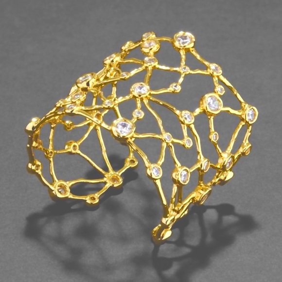 Alexis Bittar Asterales Gold Celestial Wide Cuff Bracelet - Picture 3 of 12